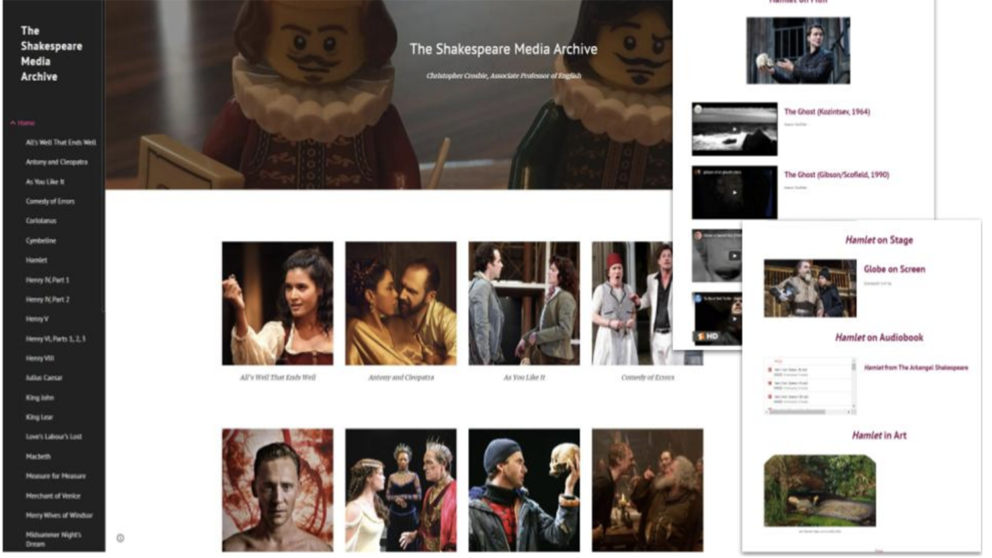 Decorative screenshot of Associate Professor Chris Crosbie's ENG 209: Introduction to Shakespeare's course.