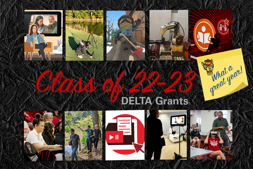 A graphic with multiple pictures of educational activities. Text reads "Class of 22-23 DELTA Grants, what a great year!"